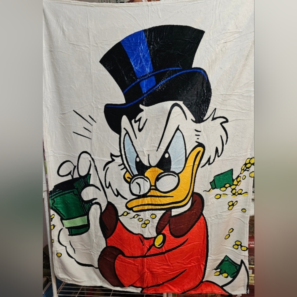 NWOT Disney Scrooge Duck Soft Blanket 60x50
